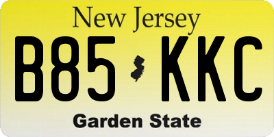 NJ license plate B85KKC