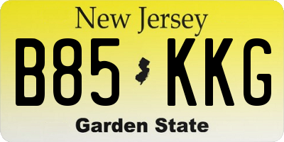 NJ license plate B85KKG