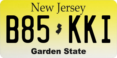 NJ license plate B85KKI