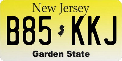 NJ license plate B85KKJ