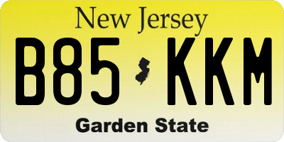 NJ license plate B85KKM