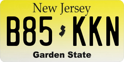 NJ license plate B85KKN