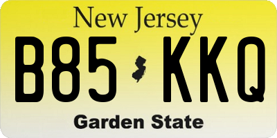 NJ license plate B85KKQ