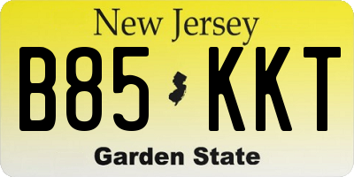 NJ license plate B85KKT