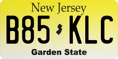 NJ license plate B85KLC