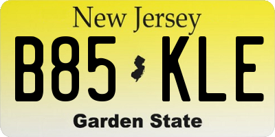 NJ license plate B85KLE