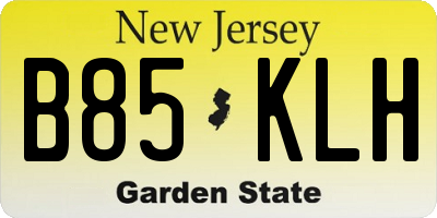 NJ license plate B85KLH