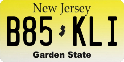 NJ license plate B85KLI