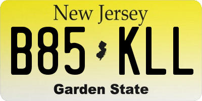 NJ license plate B85KLL