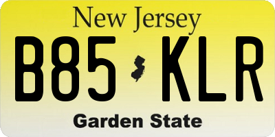 NJ license plate B85KLR