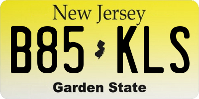 NJ license plate B85KLS