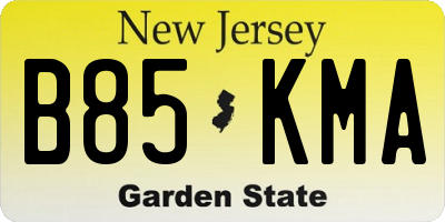 NJ license plate B85KMA