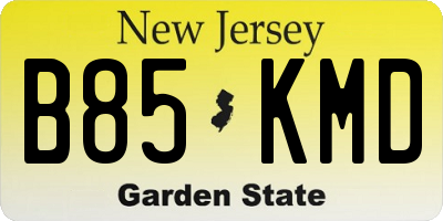 NJ license plate B85KMD