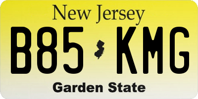 NJ license plate B85KMG
