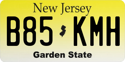 NJ license plate B85KMH