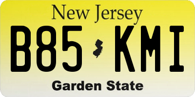 NJ license plate B85KMI