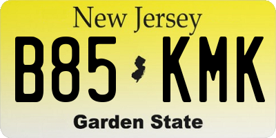 NJ license plate B85KMK