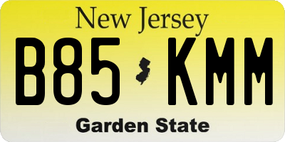 NJ license plate B85KMM