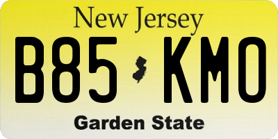 NJ license plate B85KMO
