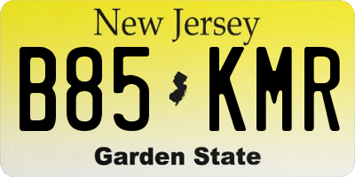 NJ license plate B85KMR
