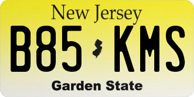 NJ license plate B85KMS