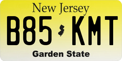 NJ license plate B85KMT