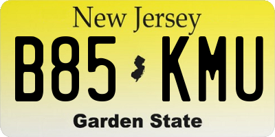 NJ license plate B85KMU