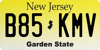 NJ license plate B85KMV