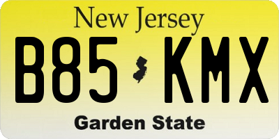 NJ license plate B85KMX