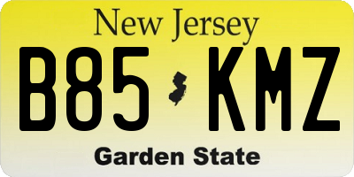 NJ license plate B85KMZ