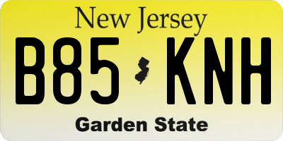 NJ license plate B85KNH