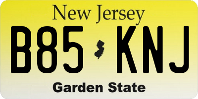 NJ license plate B85KNJ