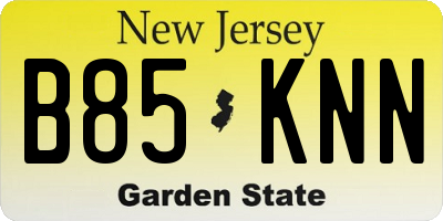 NJ license plate B85KNN