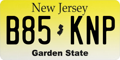 NJ license plate B85KNP