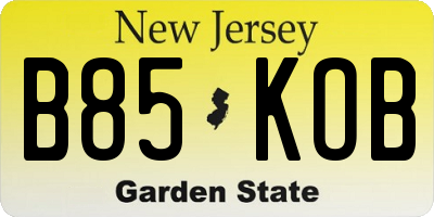 NJ license plate B85KOB