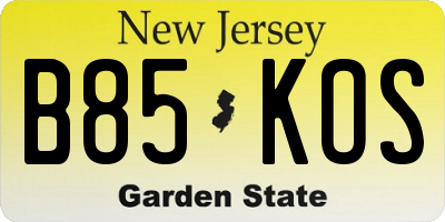 NJ license plate B85KOS