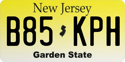 NJ license plate B85KPH