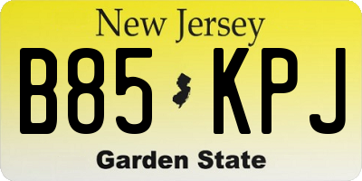 NJ license plate B85KPJ