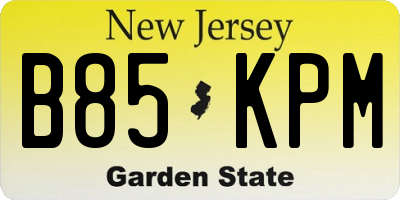 NJ license plate B85KPM