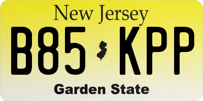 NJ license plate B85KPP