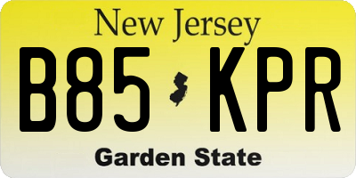NJ license plate B85KPR