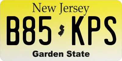 NJ license plate B85KPS