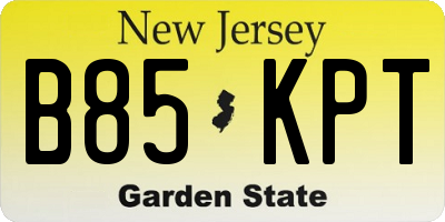 NJ license plate B85KPT