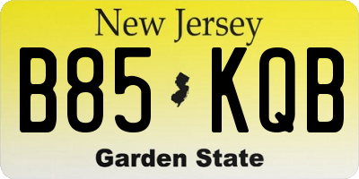 NJ license plate B85KQB