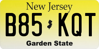 NJ license plate B85KQT