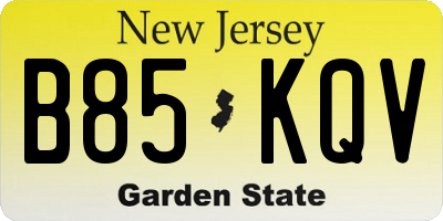 NJ license plate B85KQV