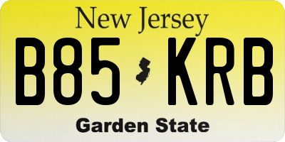 NJ license plate B85KRB