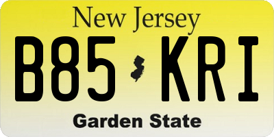 NJ license plate B85KRI