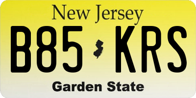 NJ license plate B85KRS