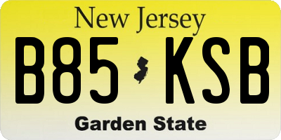 NJ license plate B85KSB